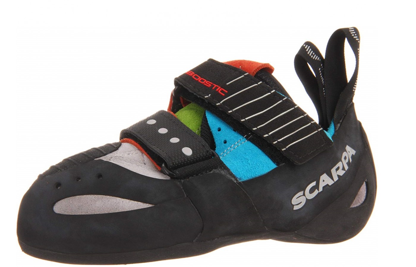 The closure system of the Scarpa Boostic is a hoop-and-loop system for easier tightening and loosening. 