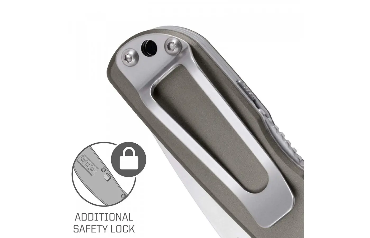 Once the knife is open, it is locked into position with an additional safety lock to avoid accidental closure during use. 