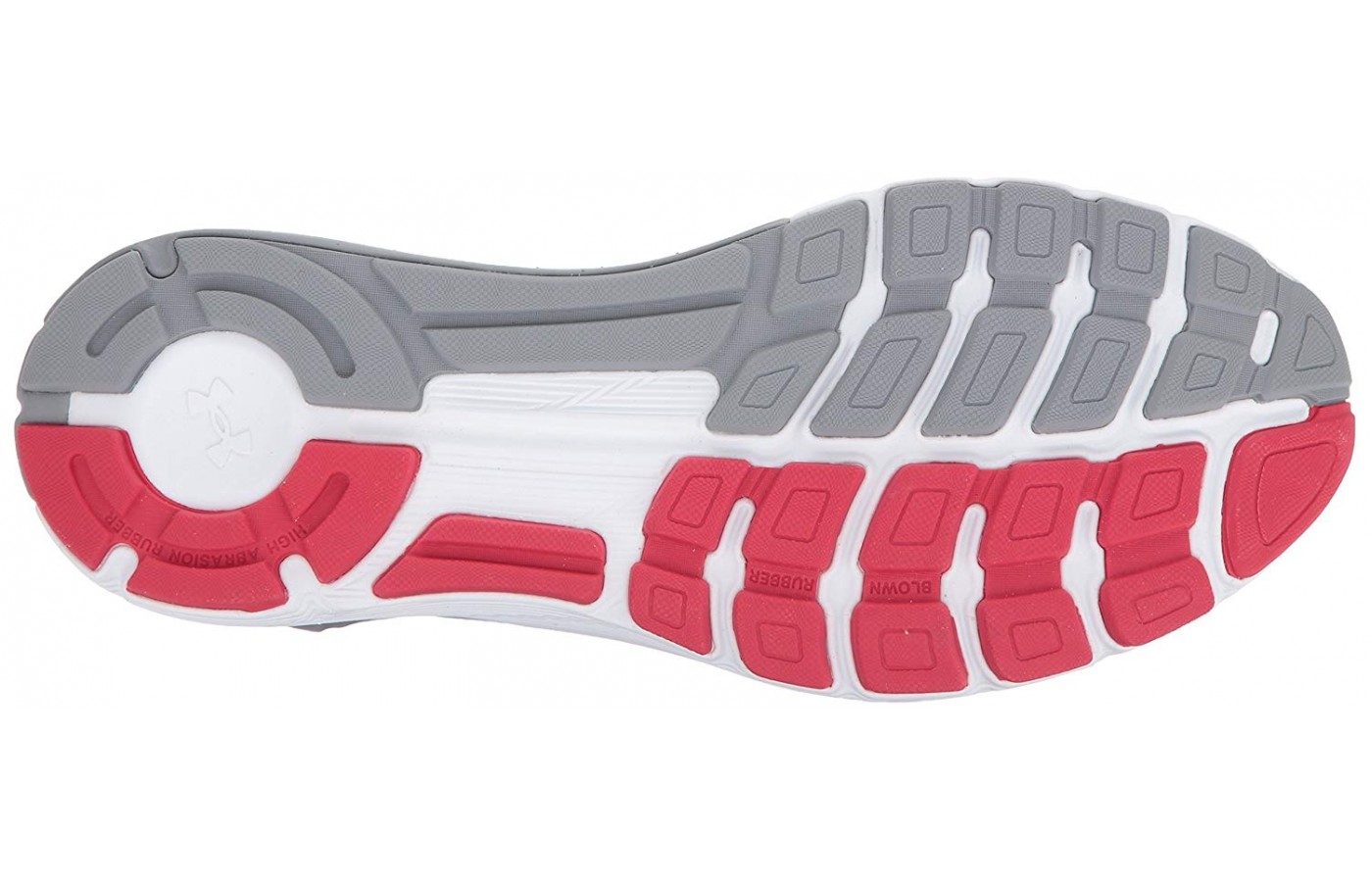 A lot of rubber is used in the design of the outsole of this shoe.