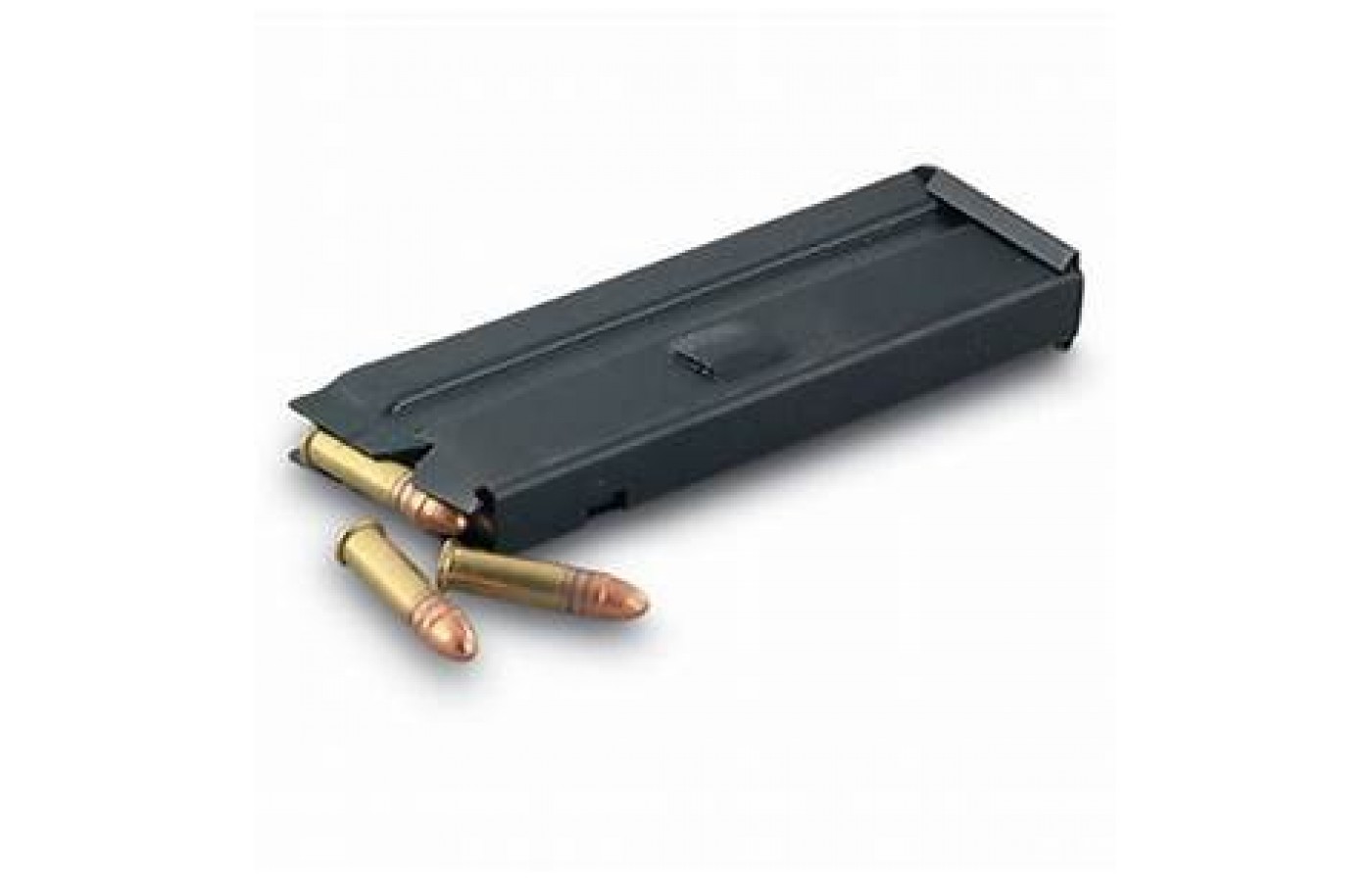 The eight-round magazines lack a floor plate that is removable.