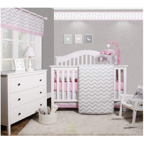 GEENY Pink Grey Chevron