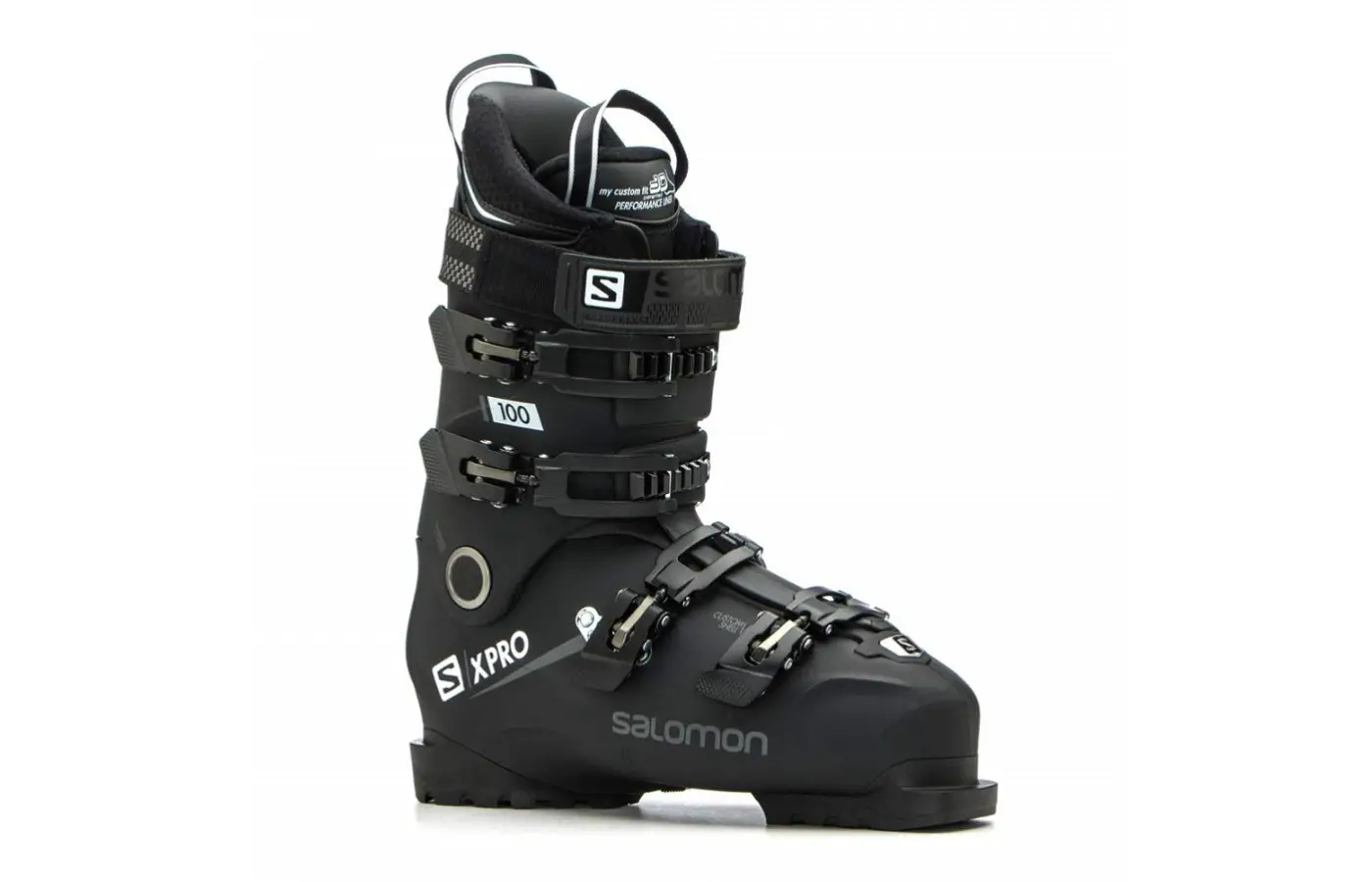 The Salomon X Pro 100 offers a rigid lower shell for better power transmission.