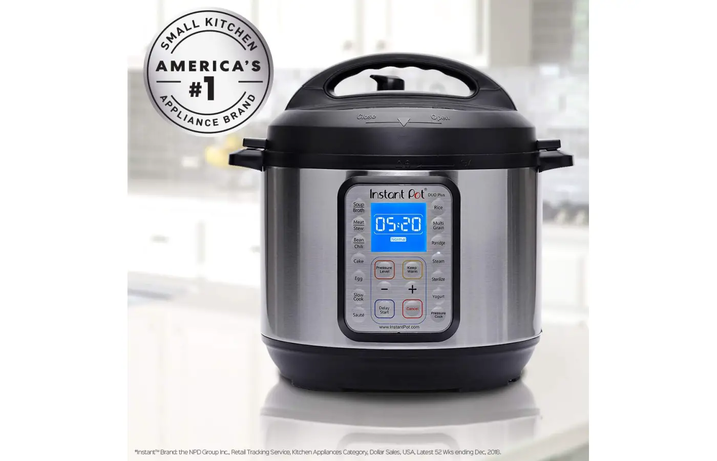 The Instant Pot Duo Plus was ranked number one in the Kitchen Appliance Category, USA for 52 weeks in 2018.