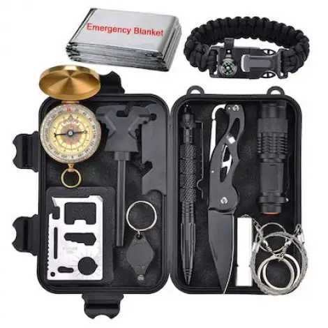 XUANLAN Emergency Survival Kit 13 in 1, Outdoor Survival Gear Tool