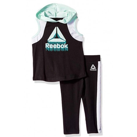 Reebok Girls' Hooded Athletic Tank Top and Pull-on Legging Set