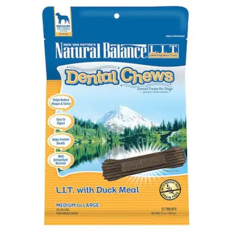 Natural Balance L.I.T. Dental Chews Duck Dog Treats