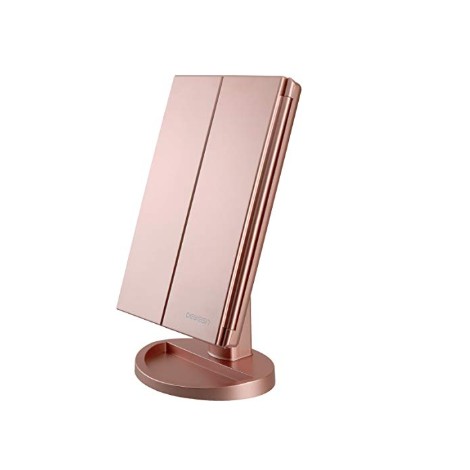 DeWEISN Tri-Fold Lighted Vanity Makeup Mirror