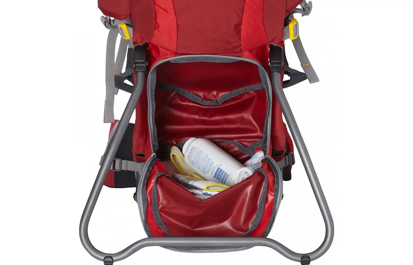 The Deuter Kid Comfort II offers decent sized pockets for protection of valuables.