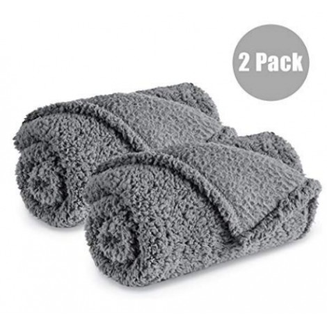 AIPERRO 2 Pack Premium Fluffy Fleece Dog Blanket