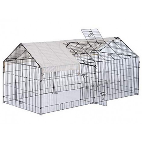 PawHut 87” x 41” Outdoor Galvanized Metal Pet Enclosure