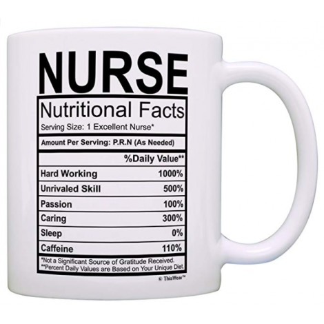 Gifts for Nurses - Nutritional Facts Coffee Mug