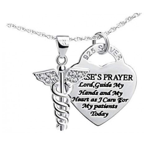 Caduceus Angel Pendant Necklace