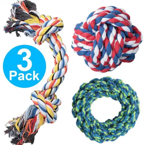 Delomo 3 Pack Dog Rope Toys