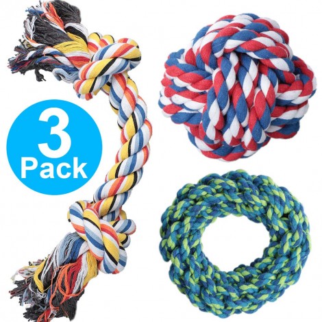 Delomo 3 Pack Dog Rope Toys