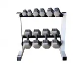 Cap Barbell Solid Hex Dumbbell Set with Rack