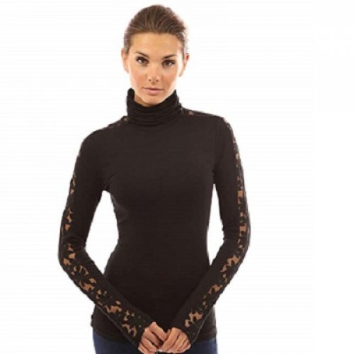 PattyBoutik Turtleneck Lace Blouse