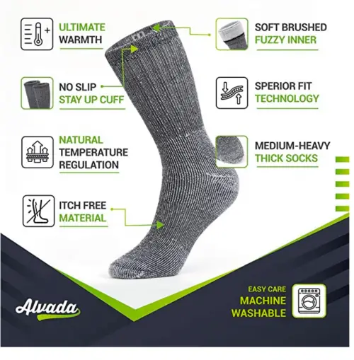 Alvada 80% Merino Wool Hiking Socks 2