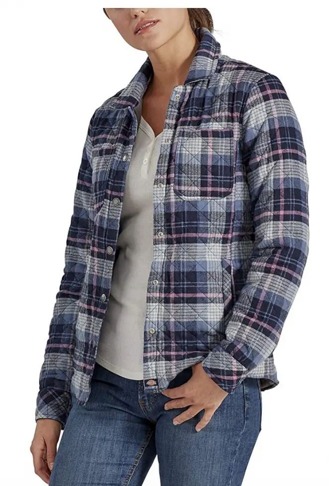 Dickies womens Quilted Flannel Shirt Jacket