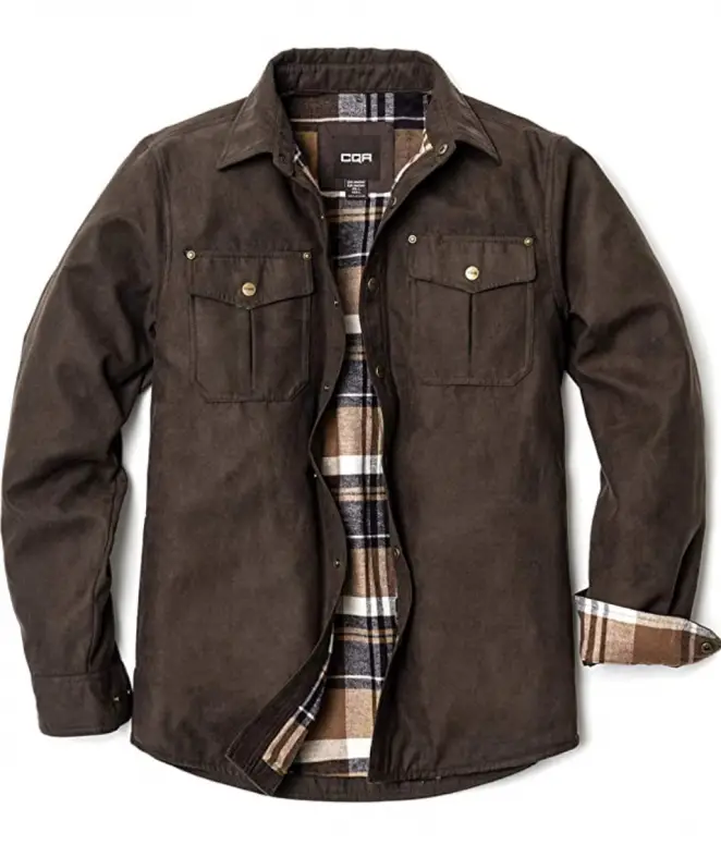 CQR Men's Flannel Lined Shirt Jackets