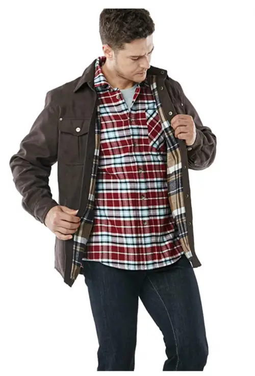 CQR Men's Flannel Lined Shirt Jackets 2