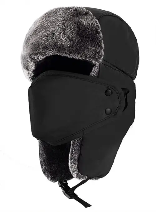 Mysuntown Unisex Winter Trooper Trapper Hat Hunting Hat Ushanka Ear Flap Chin Strap and Windproof Mask
