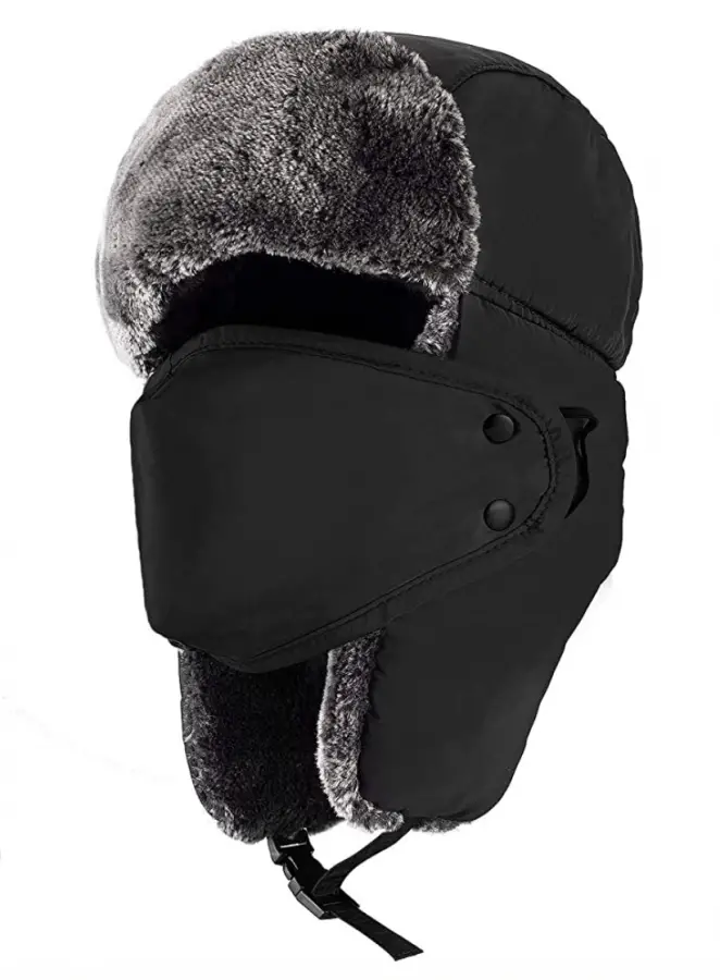 Mysuntown Unisex Winter Trooper Trapper Hat Hunting Hat Ushanka Ear Flap Chin Strap and Windproof Mask