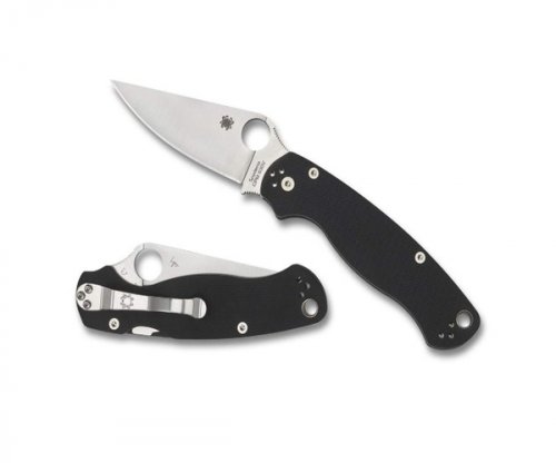 Spyderco ParaMilitary2 Black G-10 PlainEdge Knife